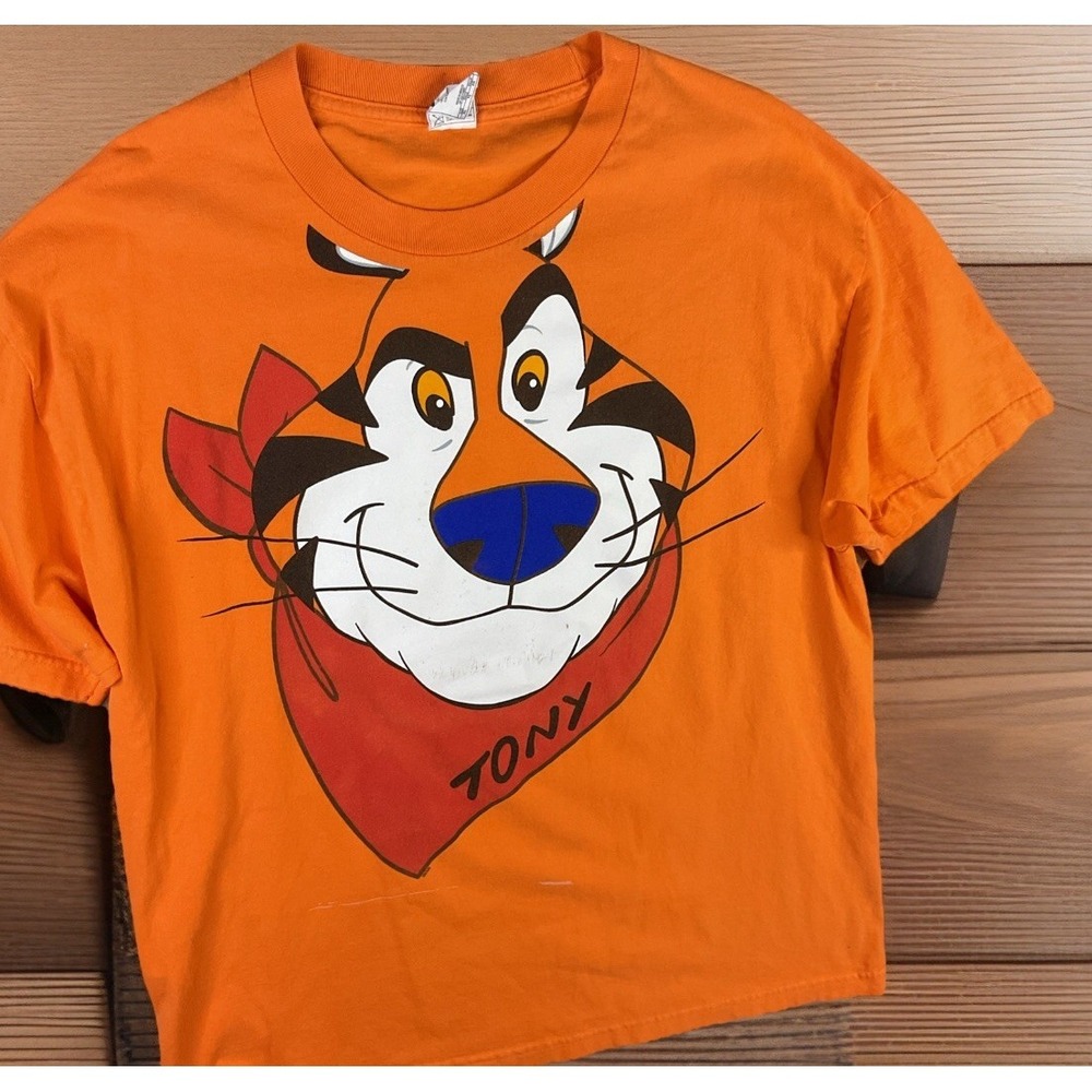 Kelloggs Tony The Tiger Mens XL Graphic T-Shirt Orange Y2K Alstyle 1370 Vintage